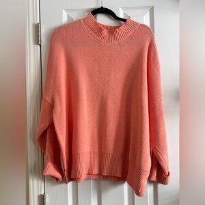 Pink Lily Coral Cowl Neck Sweater